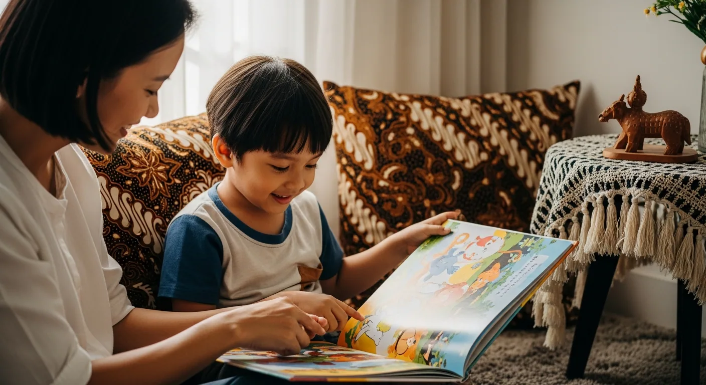 Anak usia dini belajar bersama orang tua dengan metode bermain sambil belajar