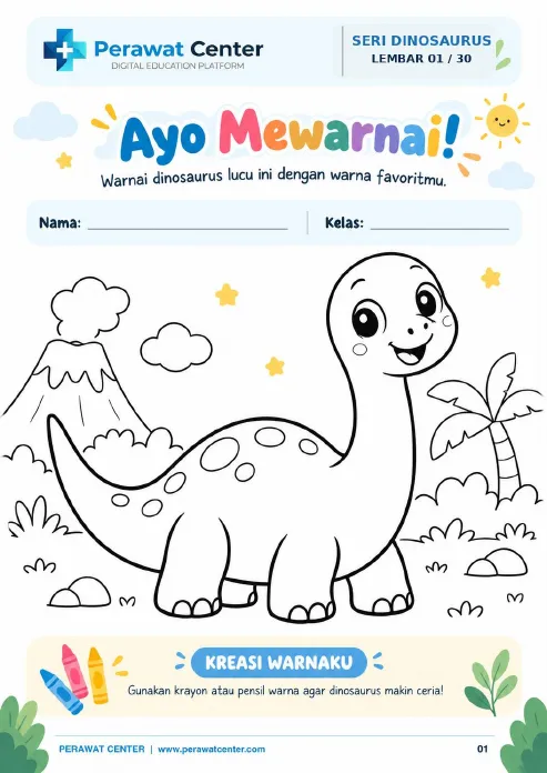 Sampul Lembar Aktivitas & Edukasi: Dunia Dinosaurus (Seri 1)