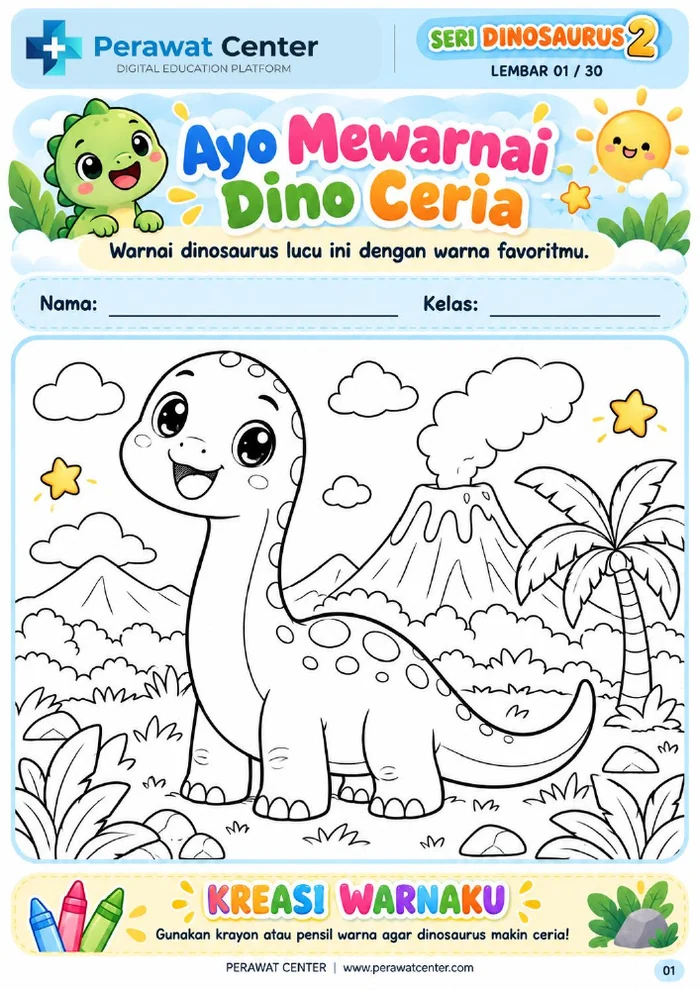 Sampul Lembar Aktivitas & Edukasi: Dunia Dinosaurus (Seri 2)