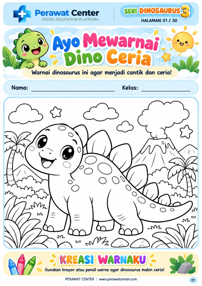 Sampul Lembar Aktivitas & Edukasi: Dunia Dinosaurus (Seri 3)